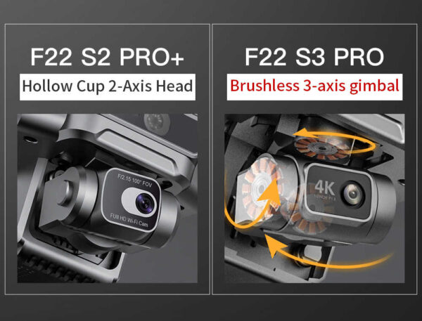 JHD SJRC F22 S3 Pro + F22S Professional RC Drone with 4K Camera 3.5km EIS Gimbal 5G WIFI GPS Obstacle Avoidance Drone - Image 3