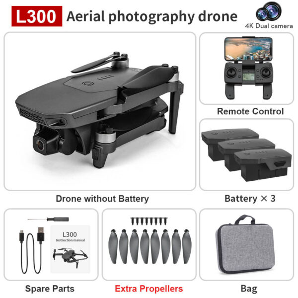 JHD L300 4K GPS Drone With Camera Brushless Motor Quadcopter 1.2km 25min RC Helicopter Dual Cam Dron Gift Present VS SG Dron - Image 8