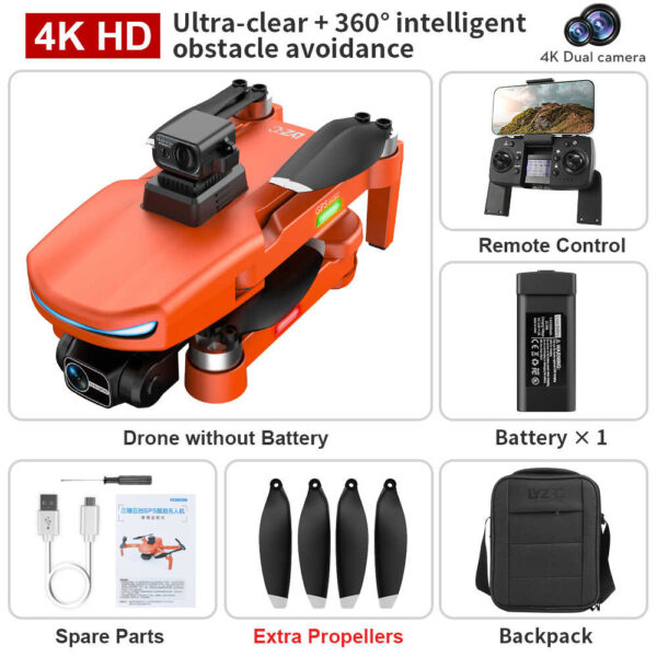 JHD L800 Pro2 RC Drone GPS Professional 4K Dual Camera Brushless Aerial Photography Obstacle Avoidance Quadcopter Children Gifts - Image 7