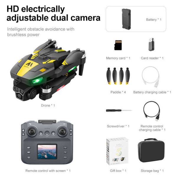 JHD M5S RC Drone 8K Dual HD Camera 5G WIFI FPV 360° Obstacle Avoidance Brushless Large Screen RC Quadcopter Drone Dron - Image 6